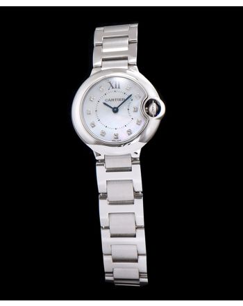 Cartier Ballon Bleu Silver Diamond Dial Ladies Watch White