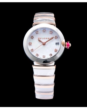 Bvlgari white dial diamond watch White