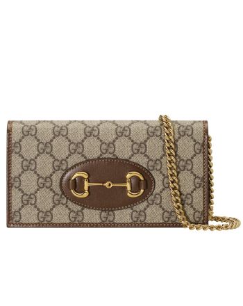 Gucci 1955 Horsebit Wallet With Chain 621892S Coffee